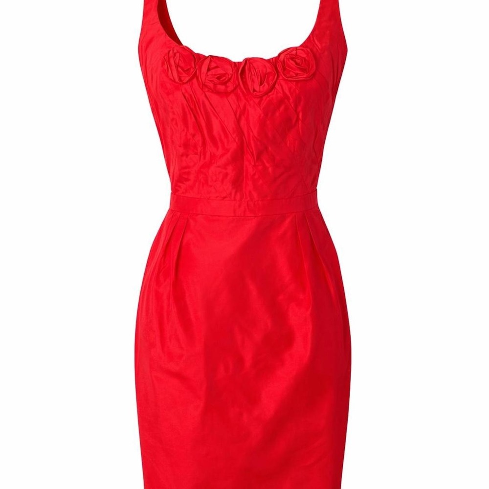 Gorgeous Carmen Marc Valvo Red Cocktail Dress